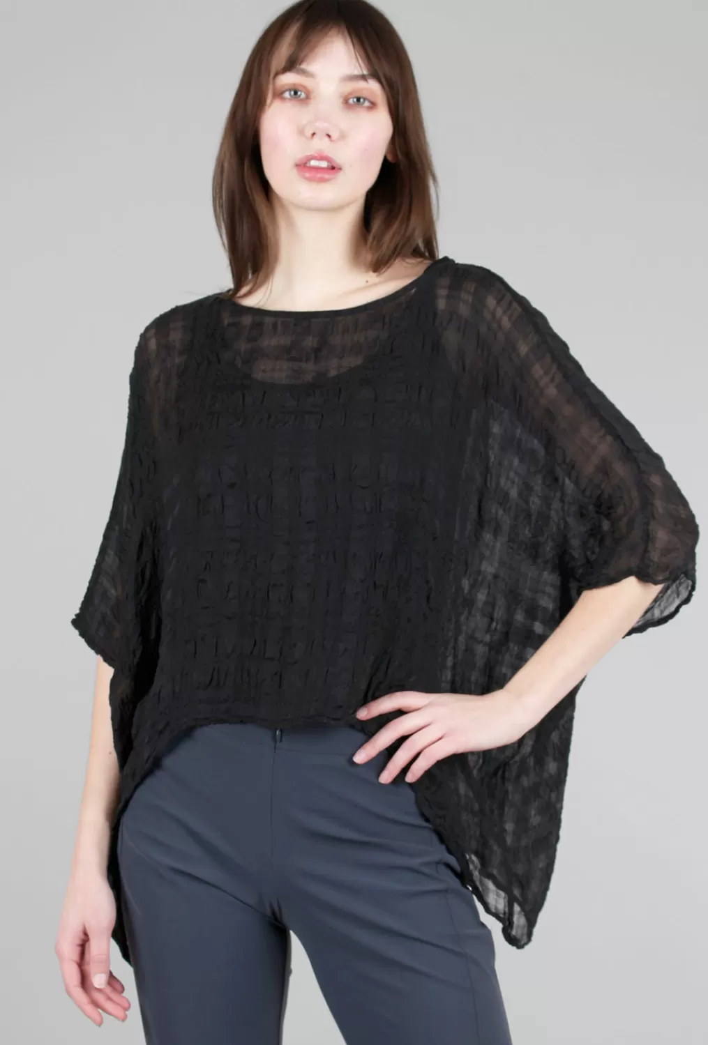 Flash Sale Evie Lou Airy Silk Claire Top, Black