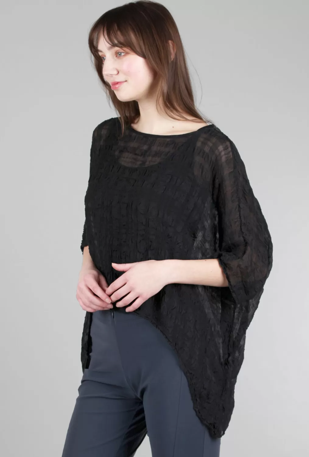 Flash Sale Evie Lou Airy Silk Claire Top, Black