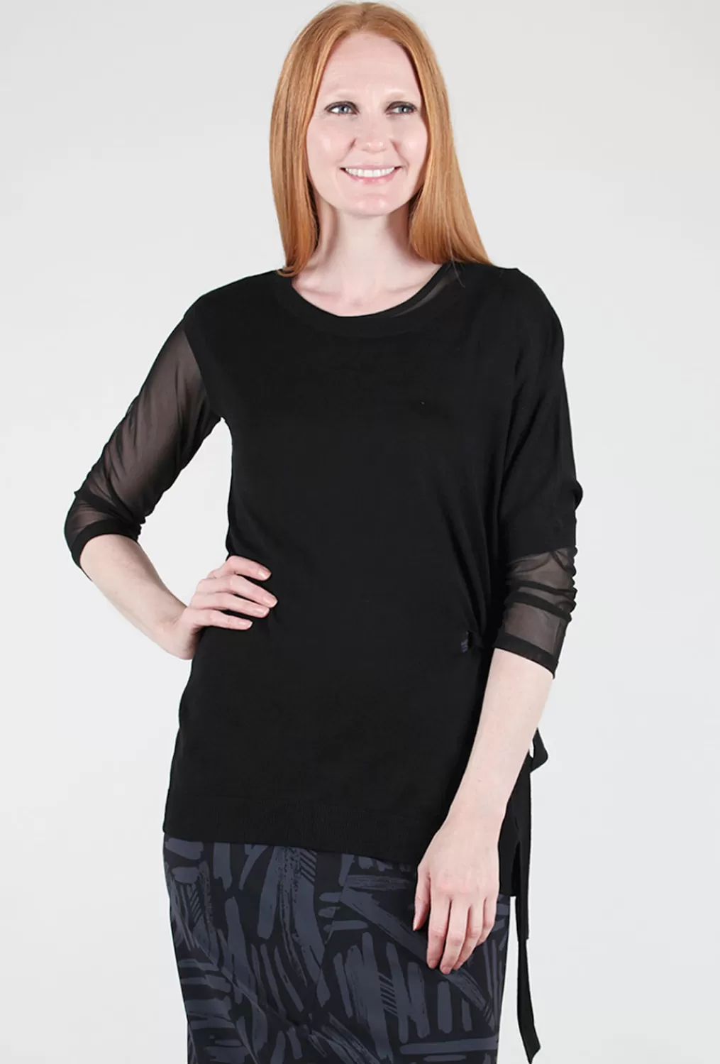 Outlet Evie Lou Asym Tie-Detail Sweater, Black