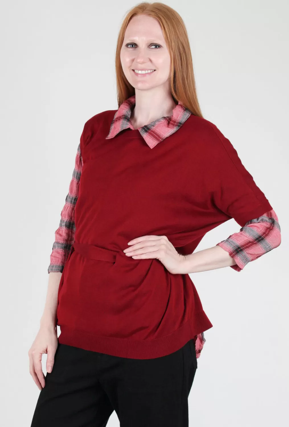 Sale Evie Lou Asym Tie-Detail Sweater, Red
