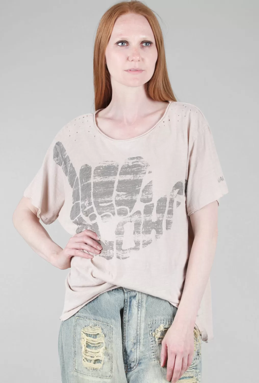 Fashion Evie Lou Boyfriend Tee, Hang Loose/Lilac