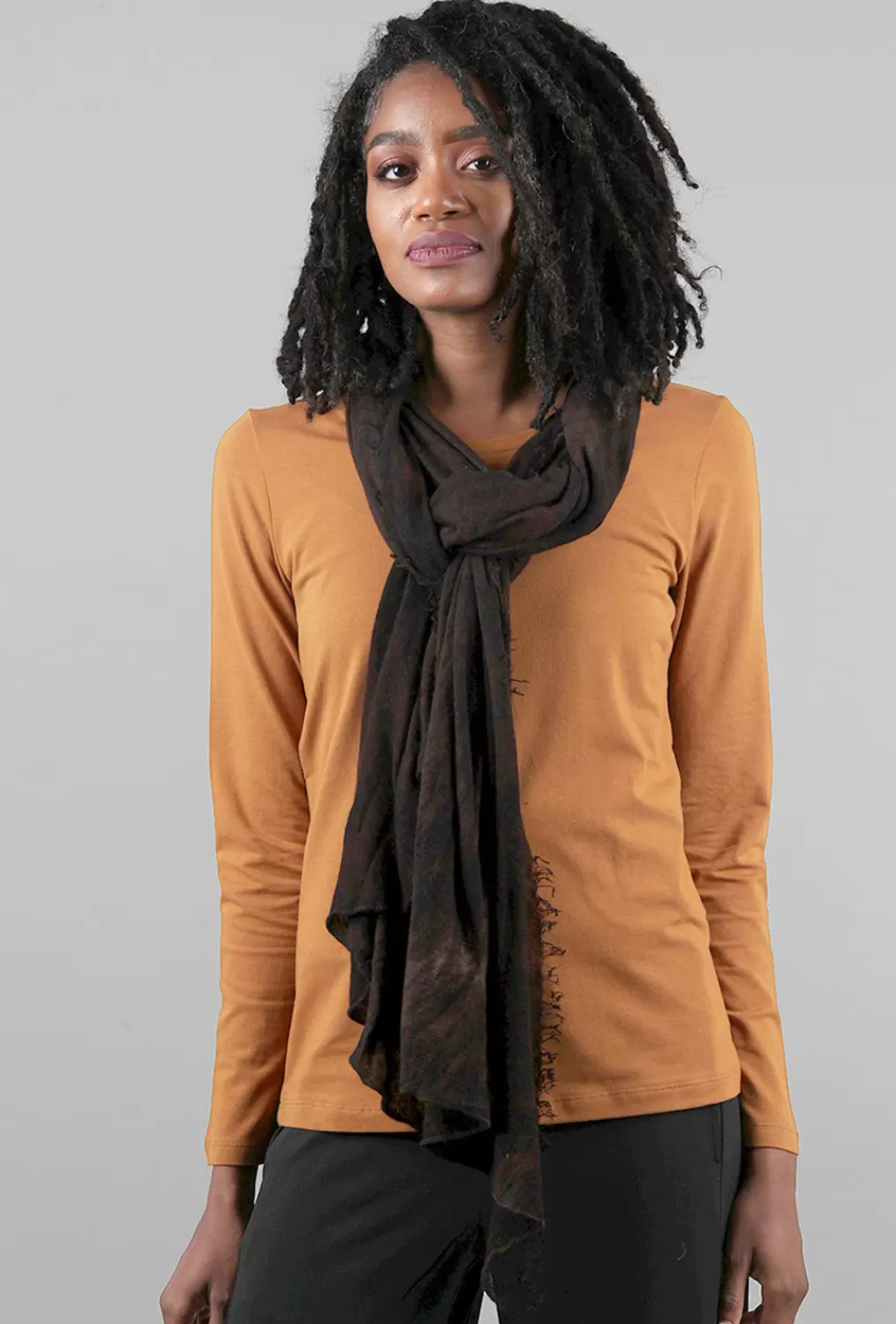 Best Sale Evie Lou Cashmere Love Scarf, Hand-Dyed Brown