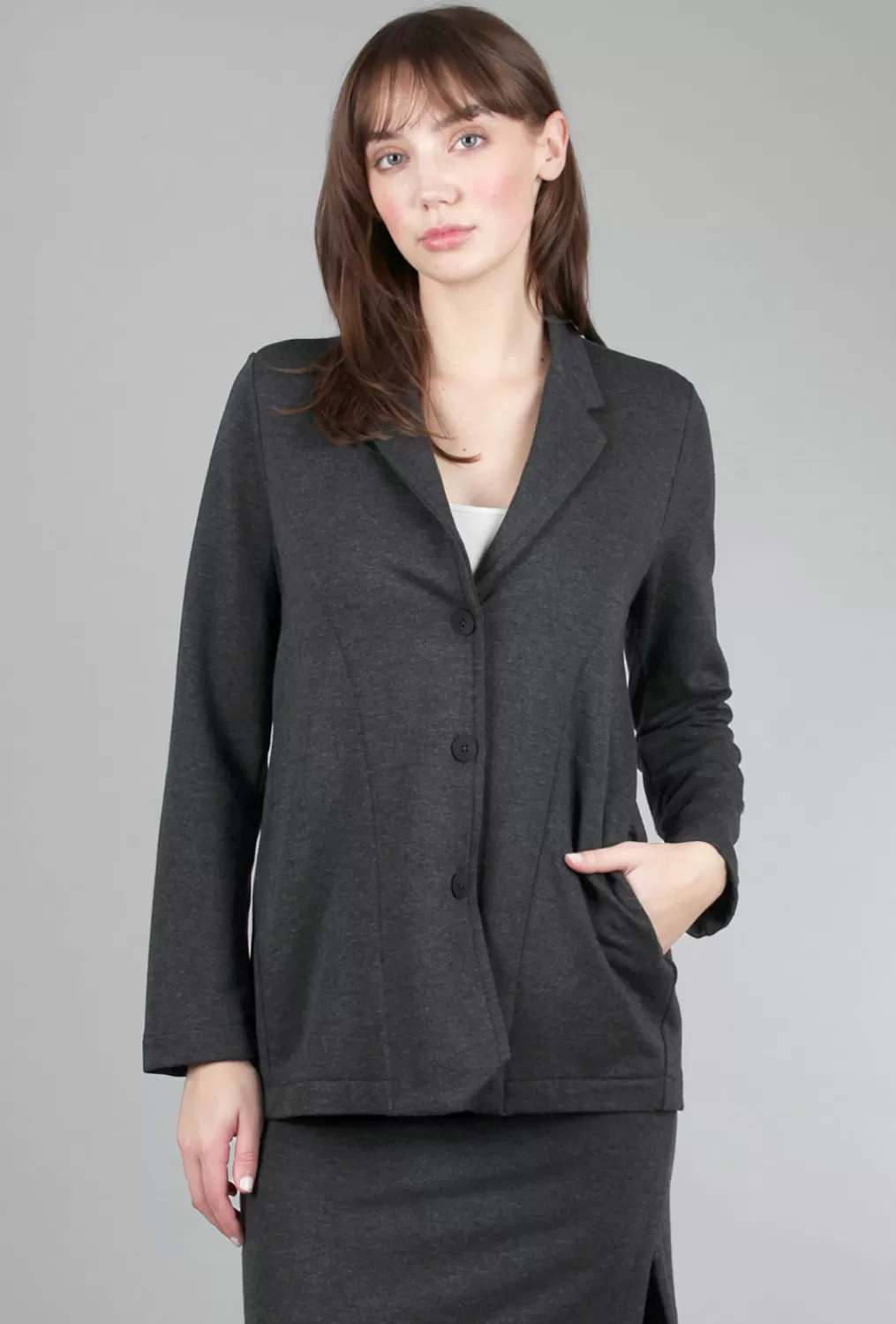 Store Evie Lou Cozy Slouch Blazer, Charcoal