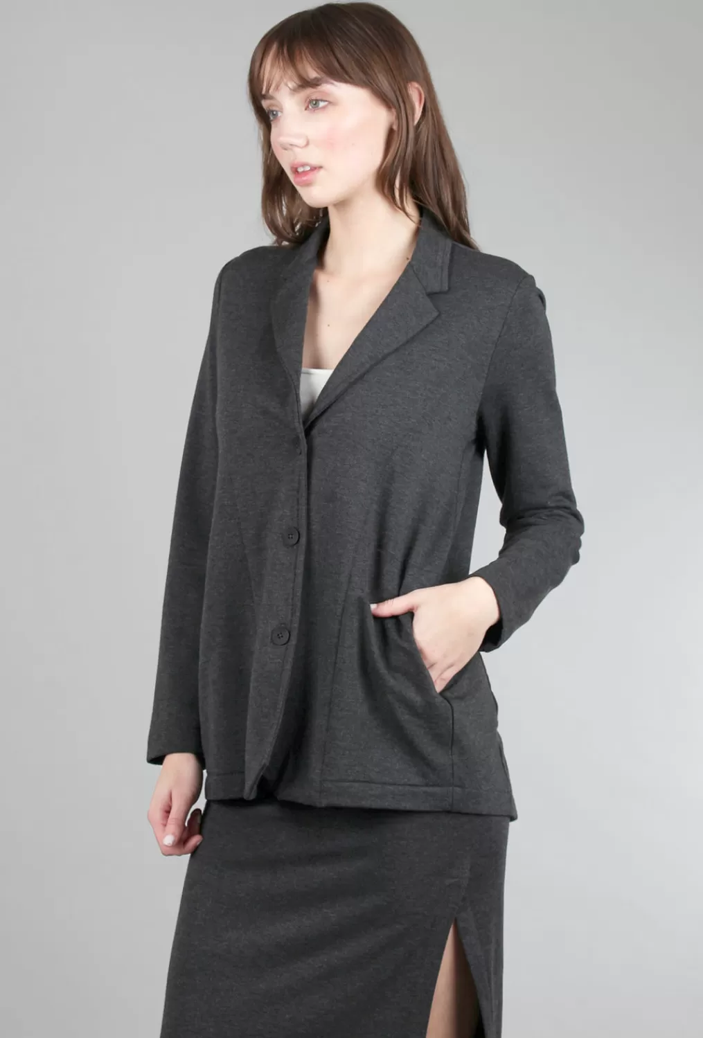 Store Evie Lou Cozy Slouch Blazer, Charcoal