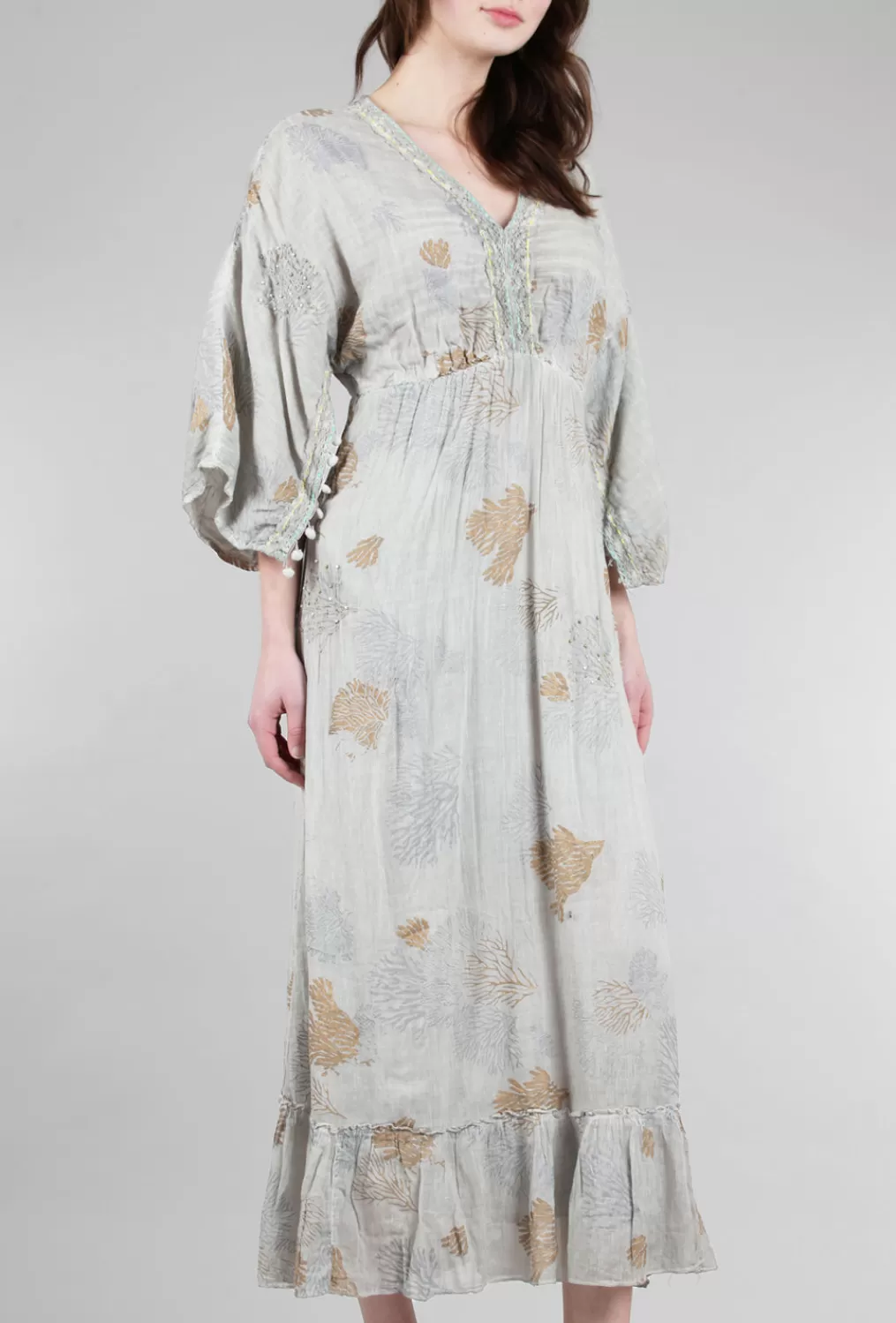 Shop Evie Lou Delaware Coral Reef Maxi Dress, Light Gray