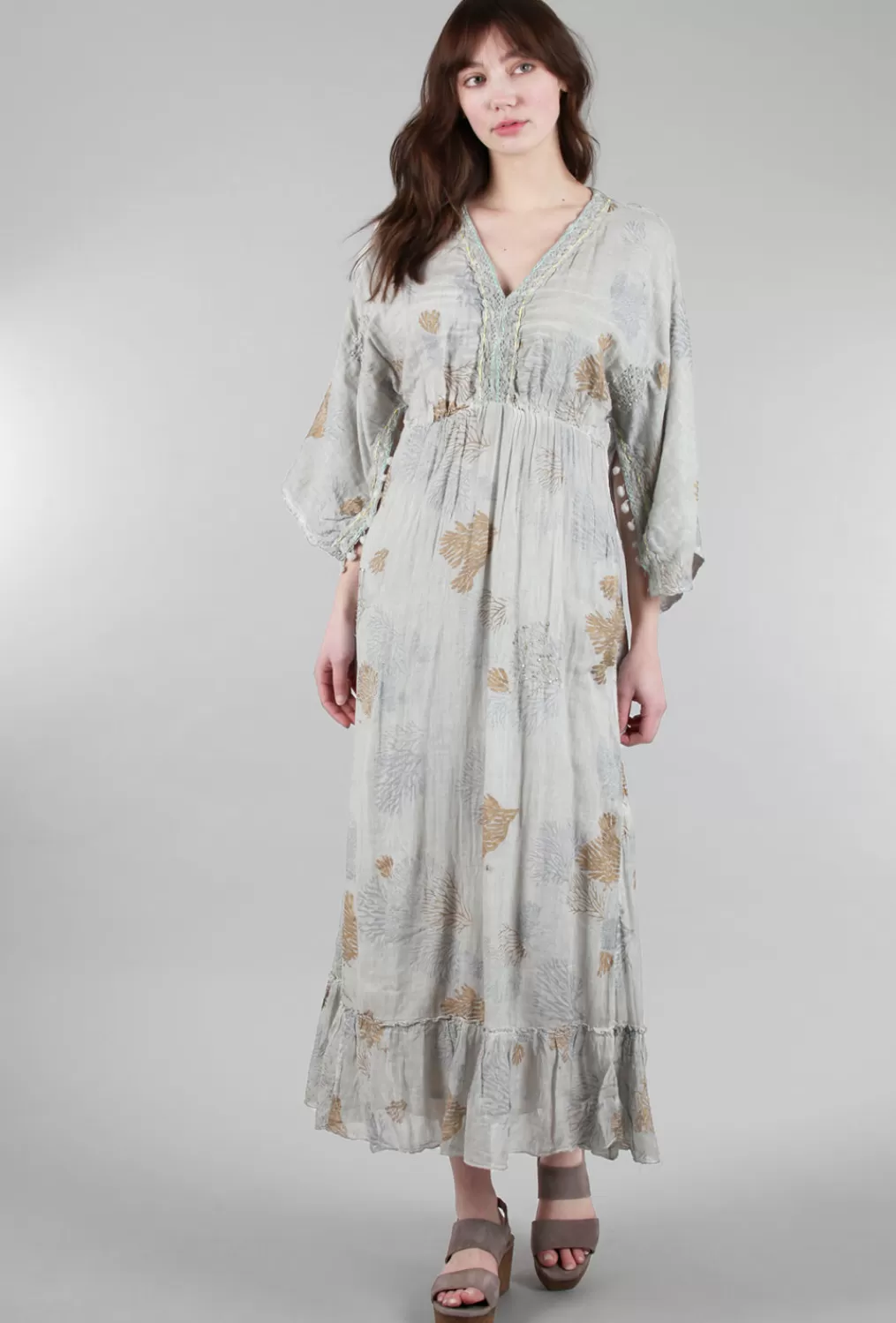 Shop Evie Lou Delaware Coral Reef Maxi Dress, Light Gray