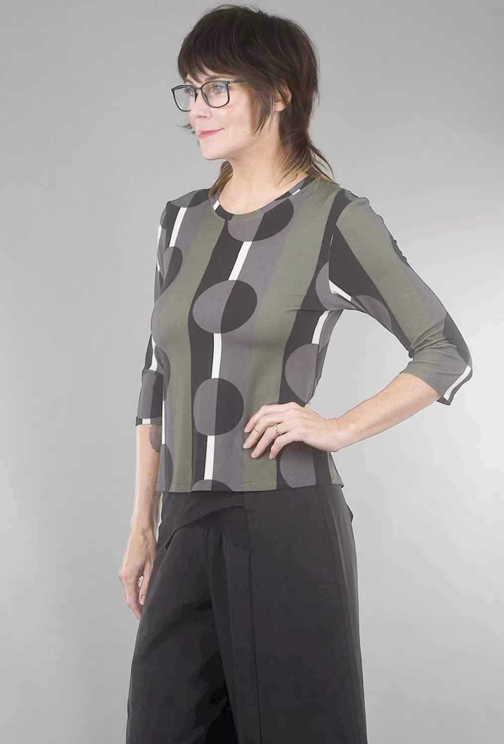 Flash Sale Evie Lou Dot Jersey Bella Tee, Olive