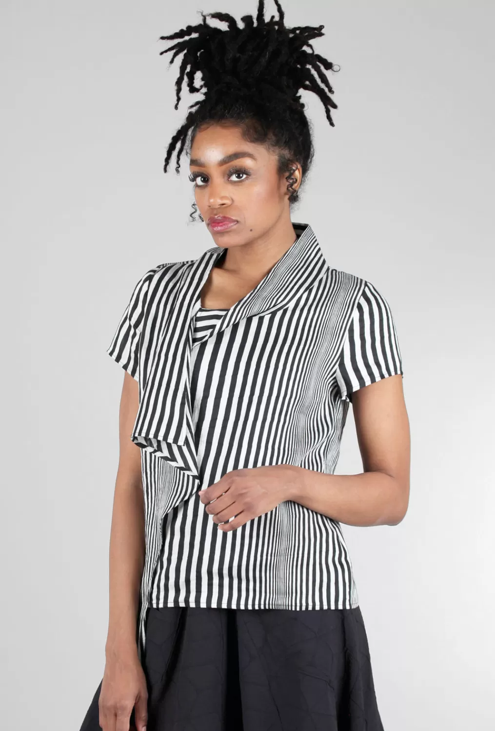 Store Evie Lou Foxford Top, Black/Silver