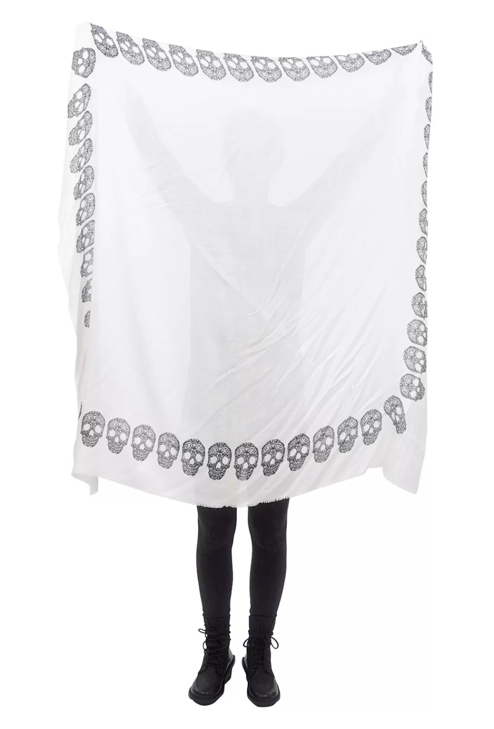Online Evie Lou Frida Skull Scarf, White