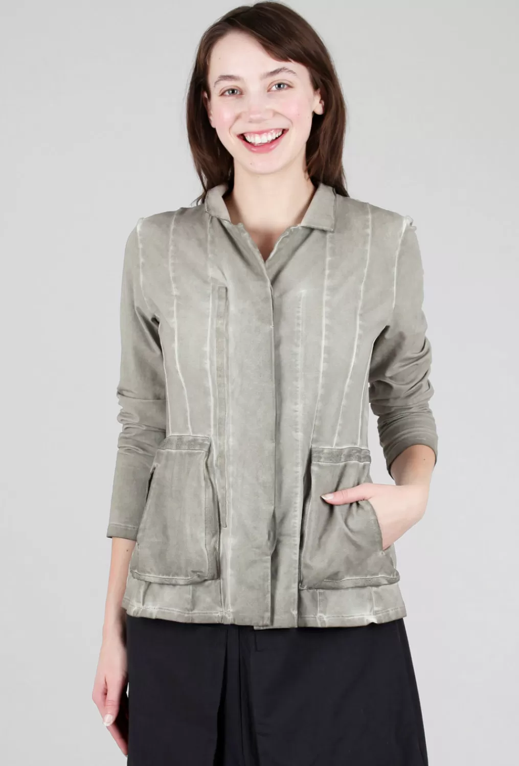 Fashion Evie Lou Garment-Dye Knit Jacket, Taupe
