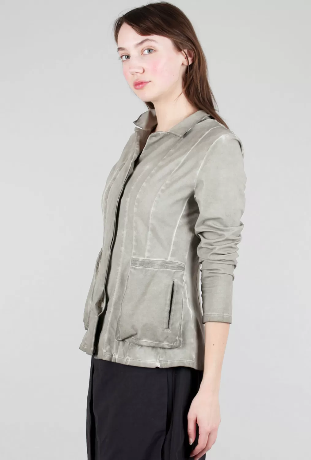 Fashion Evie Lou Garment-Dye Knit Jacket, Taupe