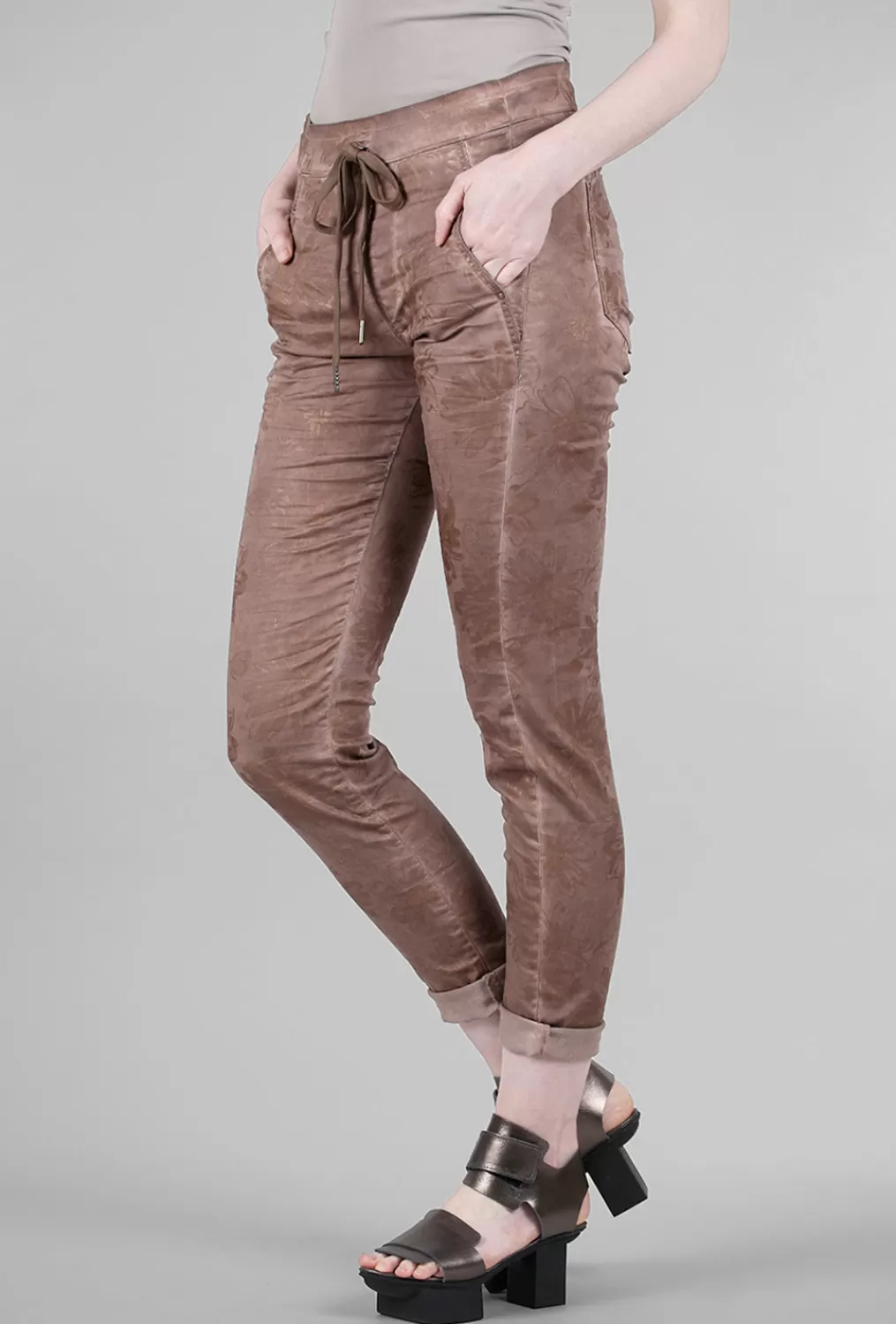Online Evie Lou Iconic Stretch Jeans, Brown/Metallic
