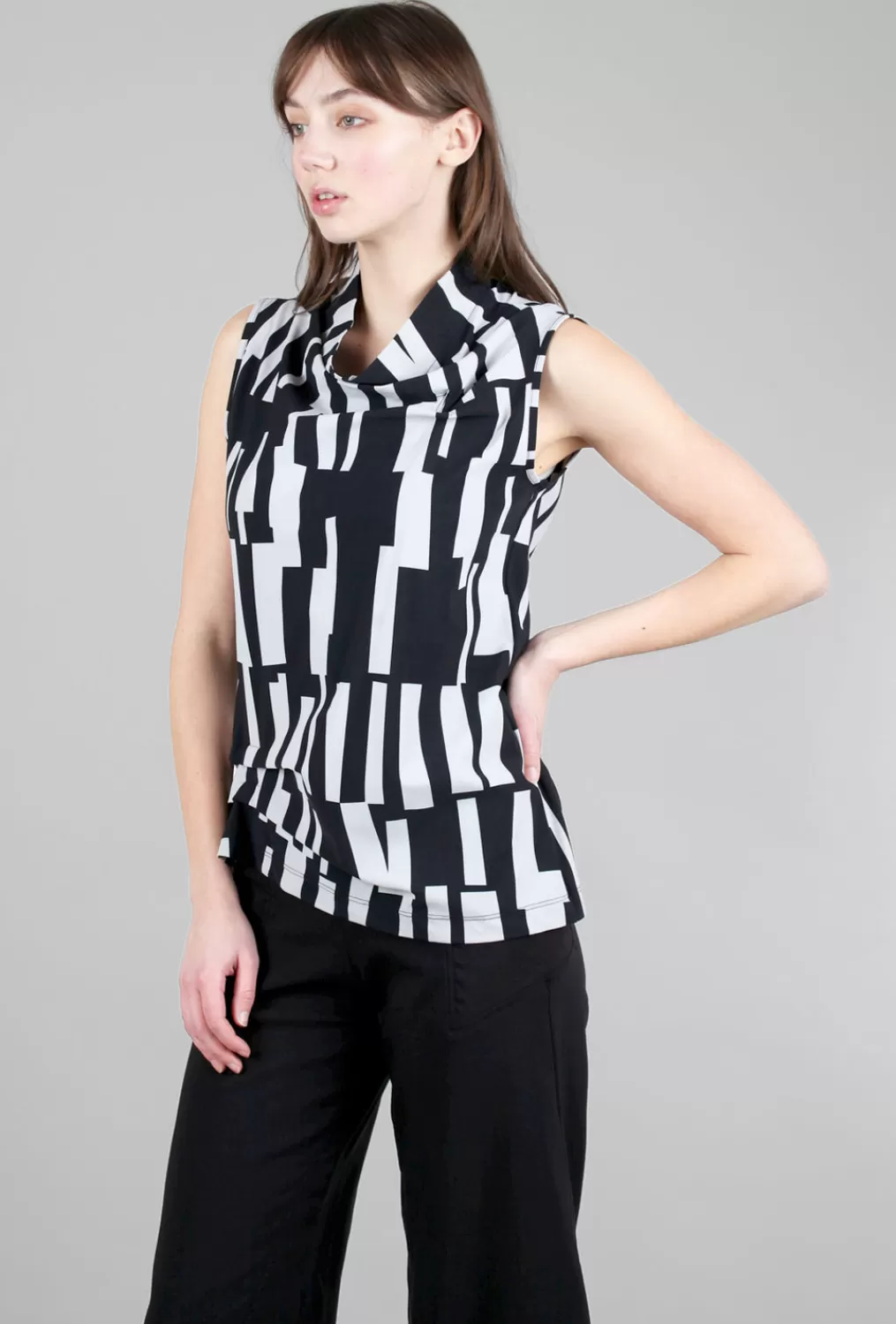 Discount Evie Lou Liza Top, Beatnik Gris Print