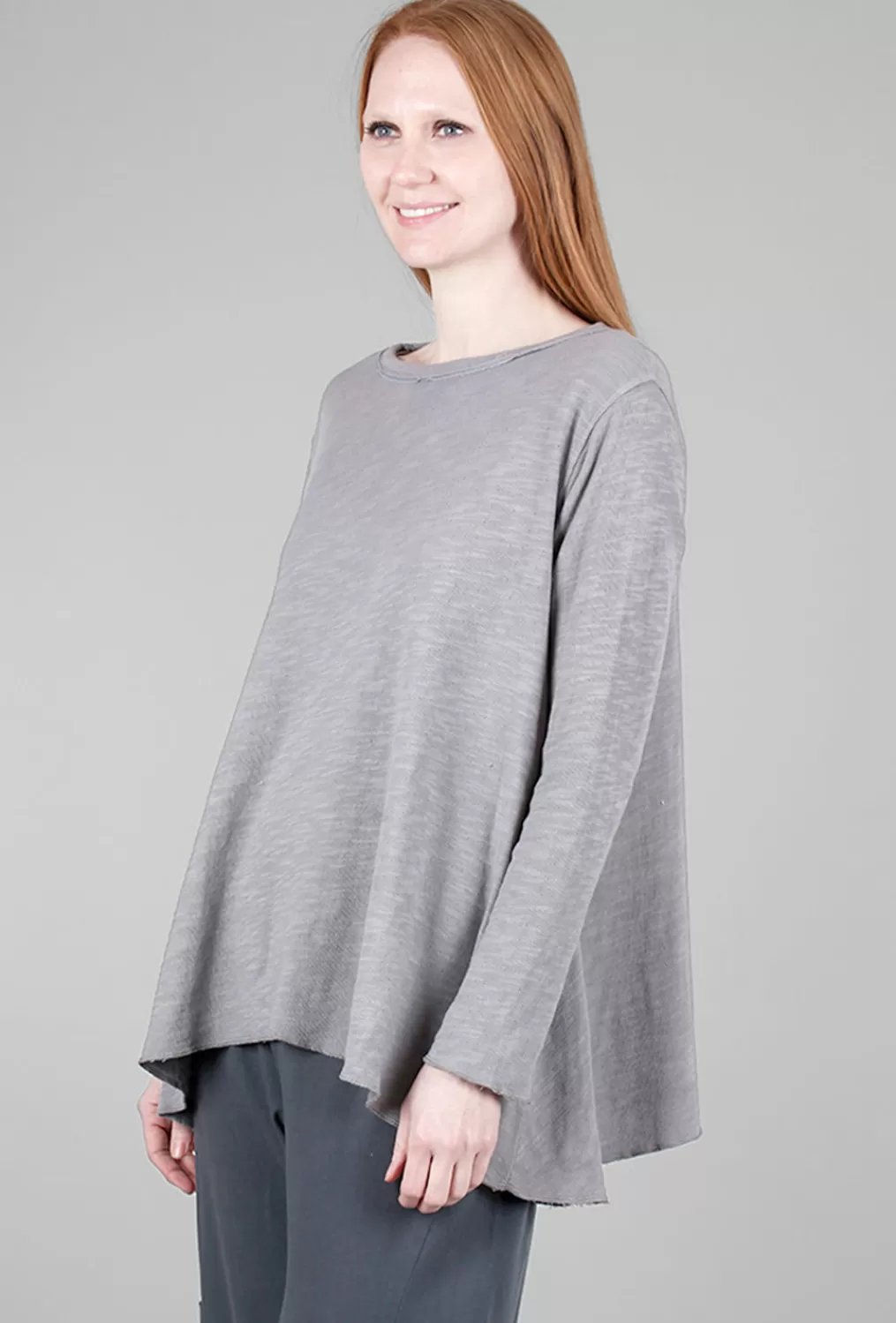Sale Evie Lou Long Angel Tee, Algae Gray