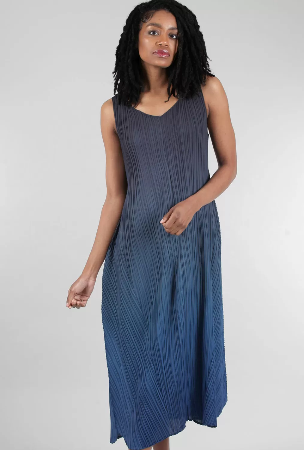 Shop Evie Lou Long Estrella Dress, Black To Ink