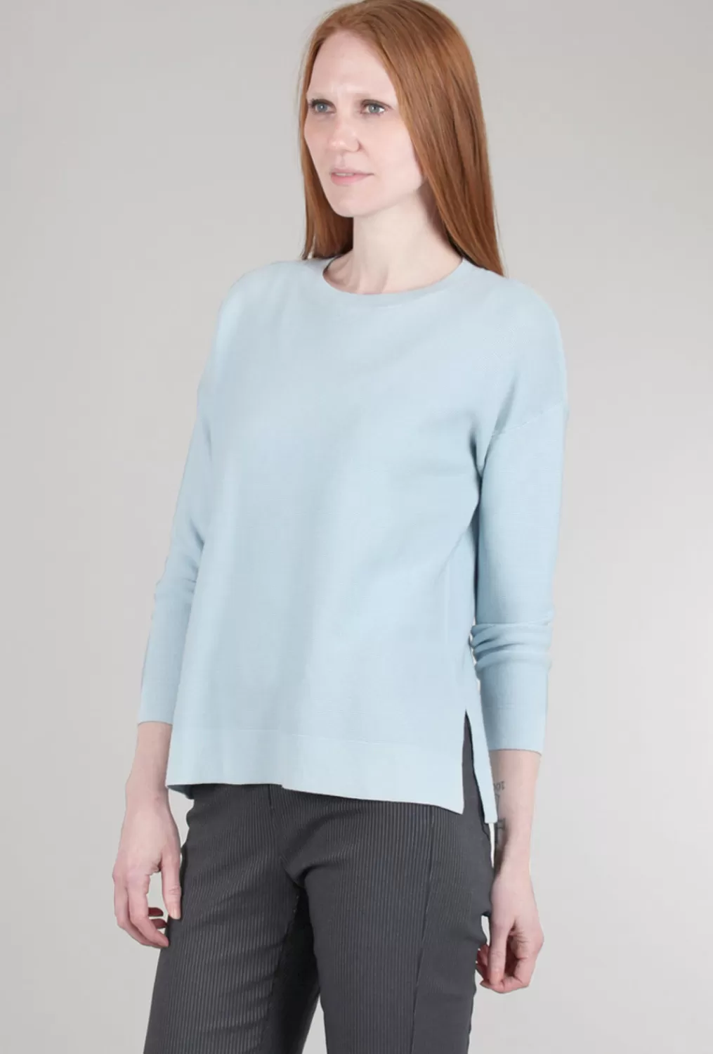 Shop Evie Lou Mini Ottoman Crew Sweater, Azul Blue