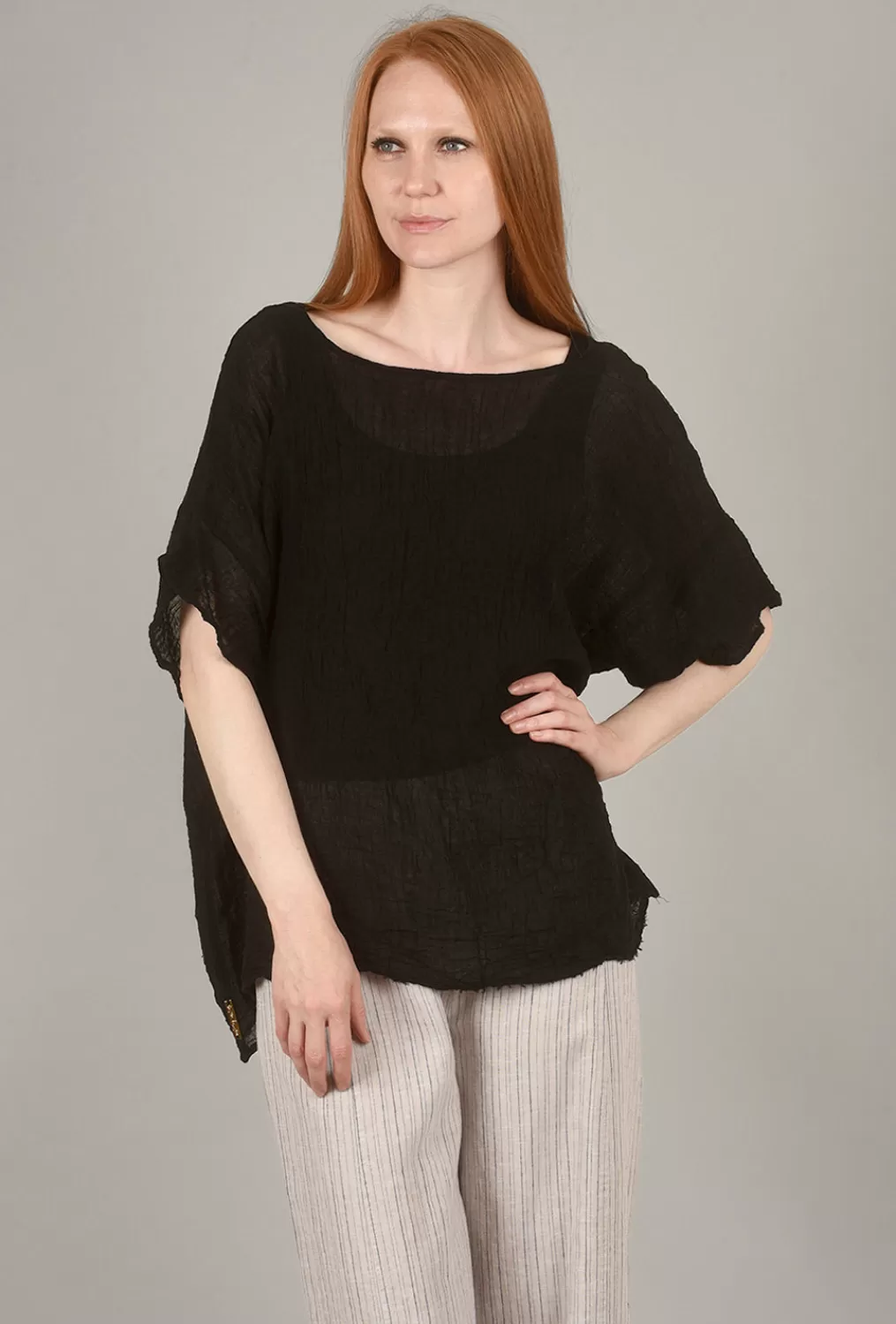 Best Sale Evie Lou Mono Gauze Top, Black