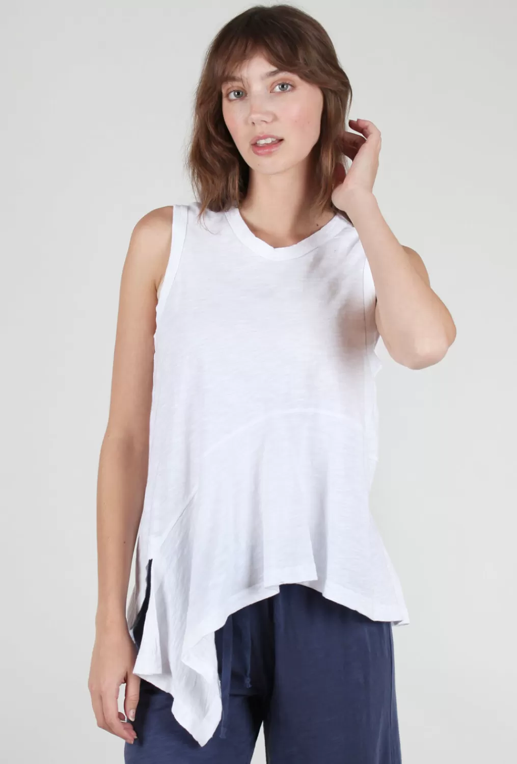 Cheap Evie Lou Novelty Hem Tank, White