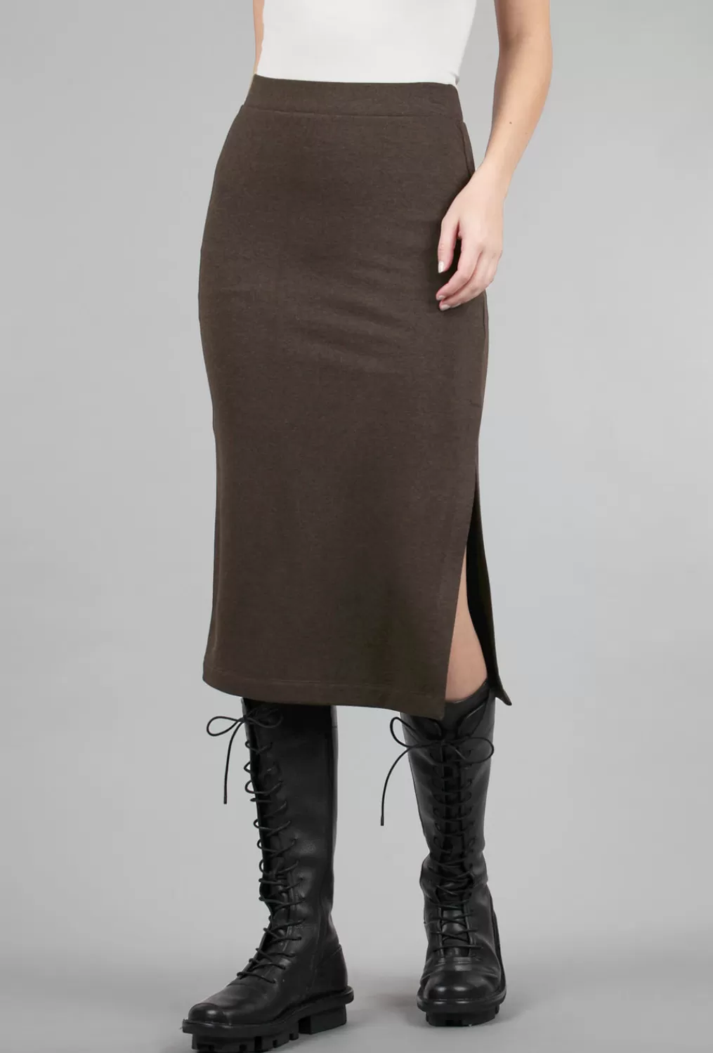 Shop Evie Lou Plush Midi Skirt, Brown