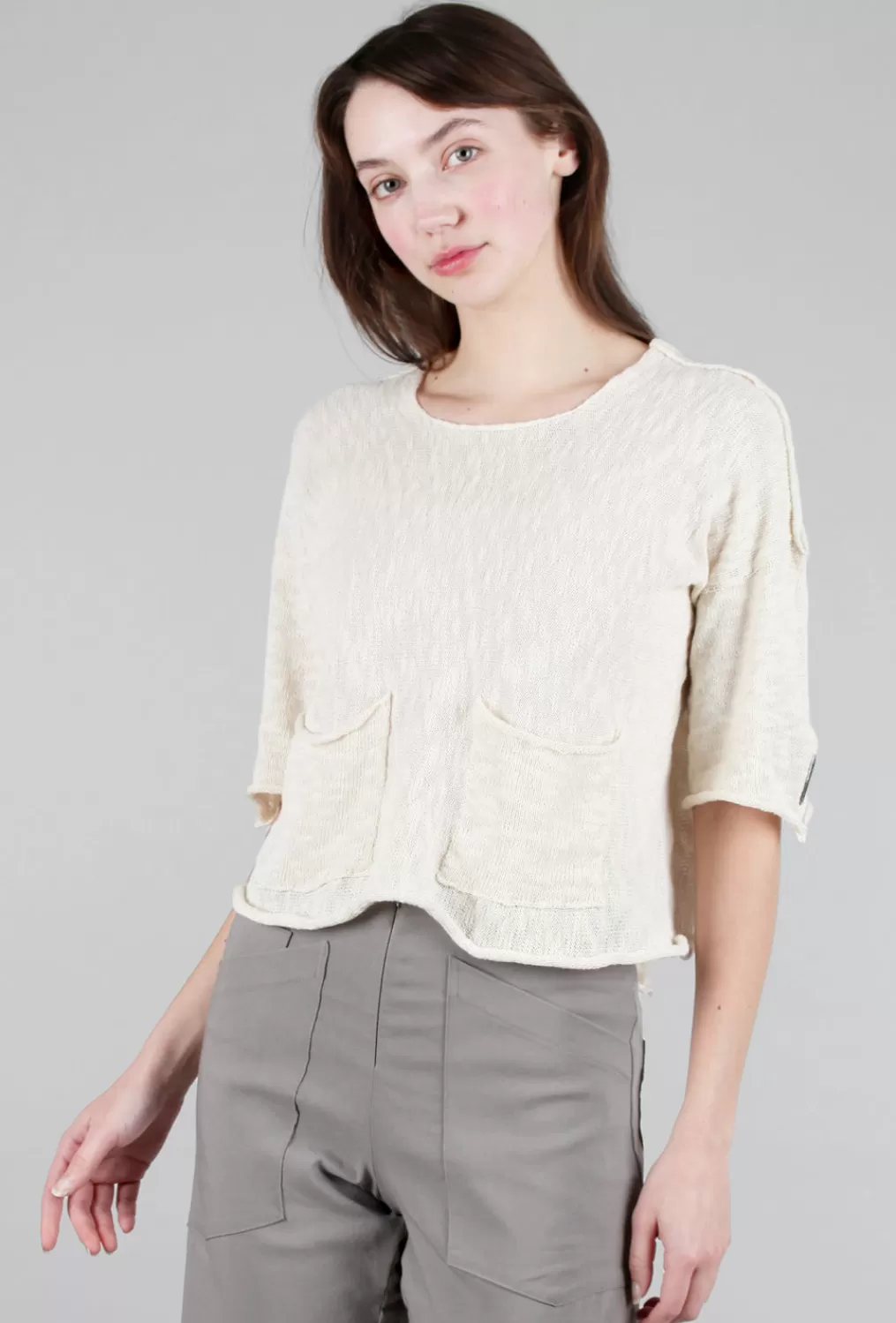 Store Evie Lou Reverse Pocket Sweater, Cream
