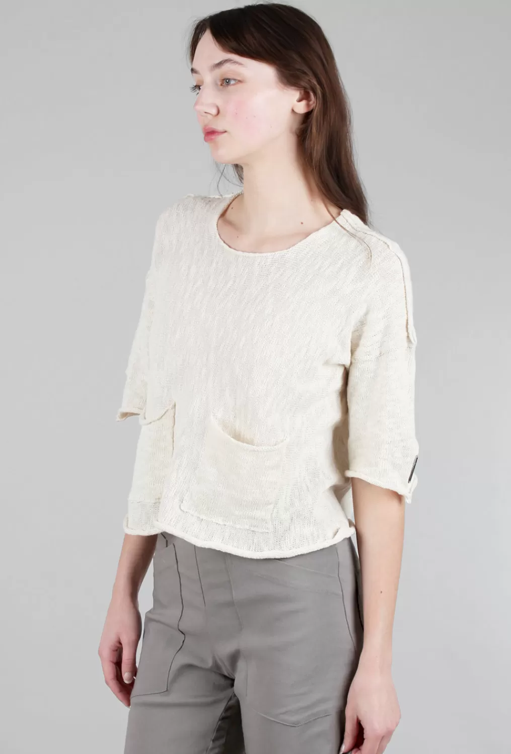 Store Evie Lou Reverse Pocket Sweater, Cream