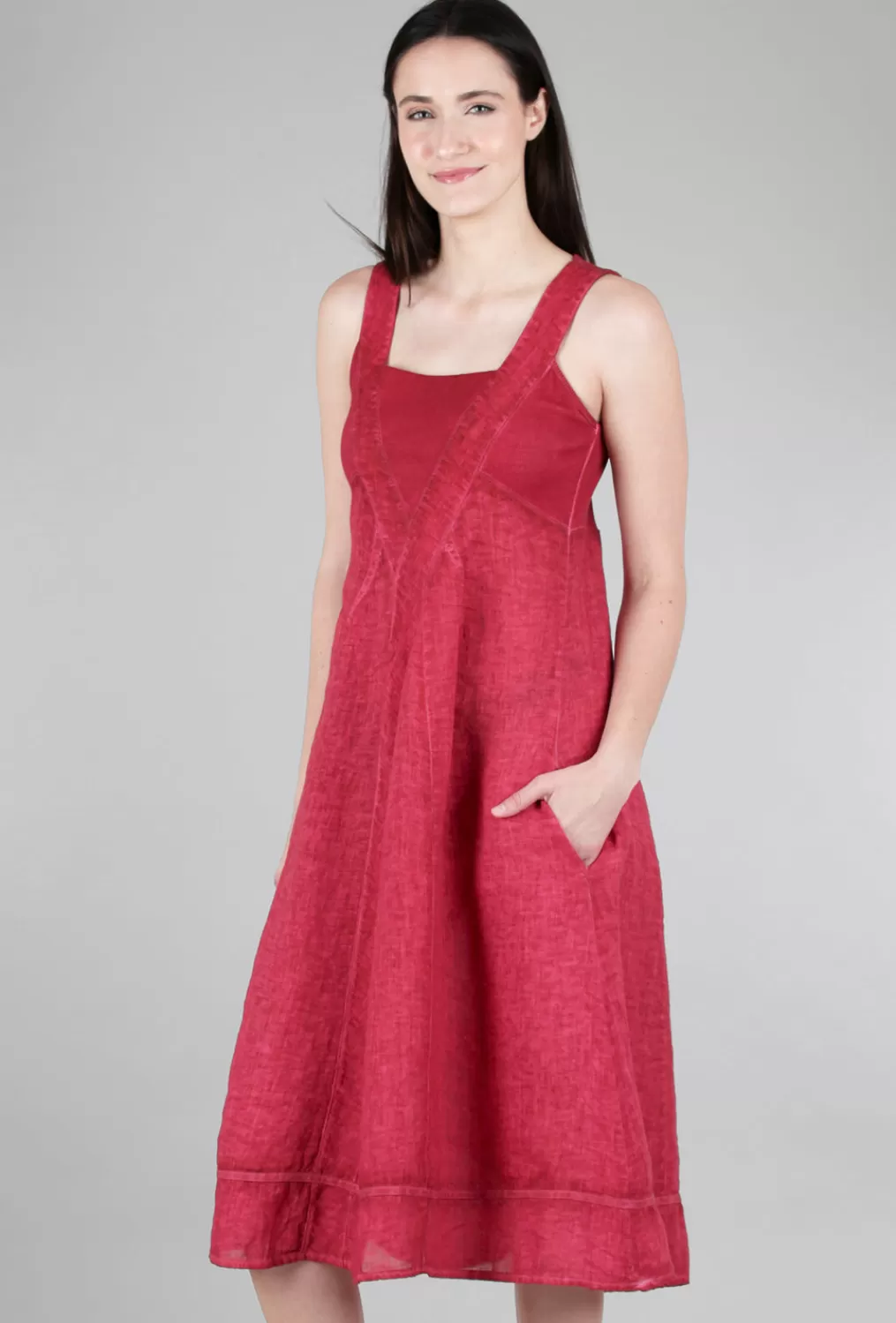 Best Sale Evie Lou Rib Inset Java Dress, Carmine