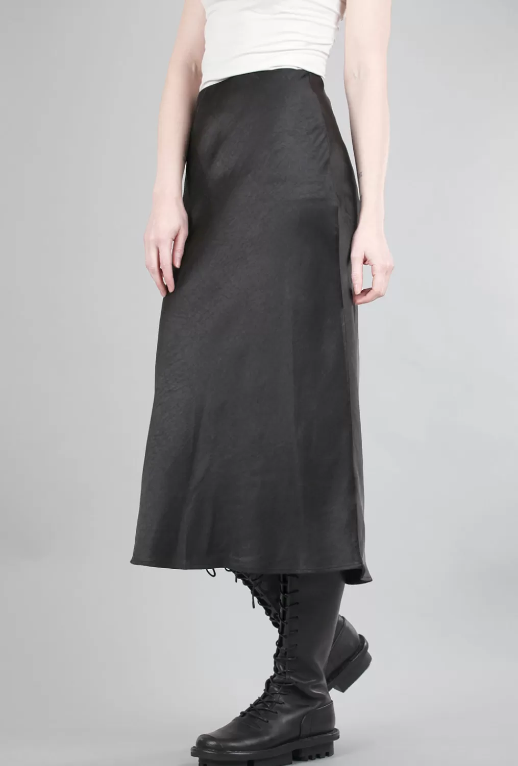 Flash Sale Evie Lou Sateen Bias Skirt, Black