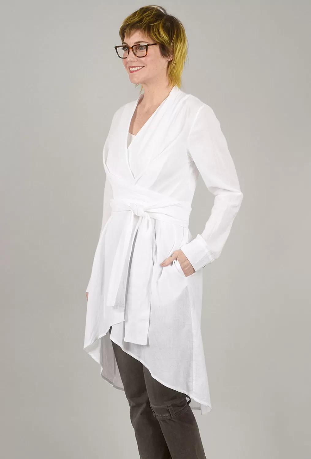 Shop Evie Lou Setya Wrap Blouse, White