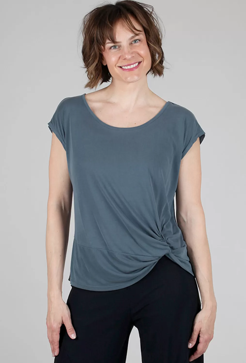 Shop Evie Lou Side-Knot Modal Top, Dark Teal