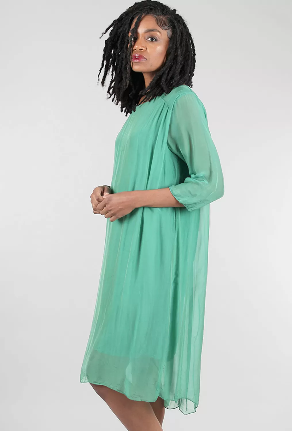 Store Evie Lou Silky Claudia Dress, Green