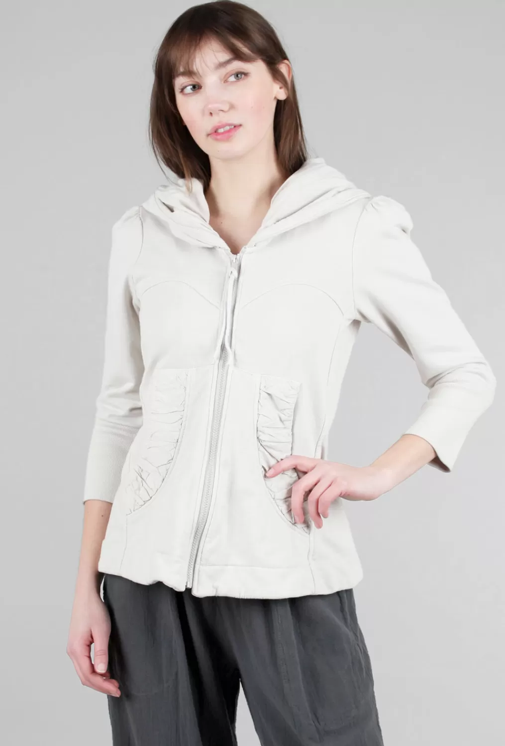 Sale Evie Lou 3/4-Sleeve Cloak Hoodie, Oyster