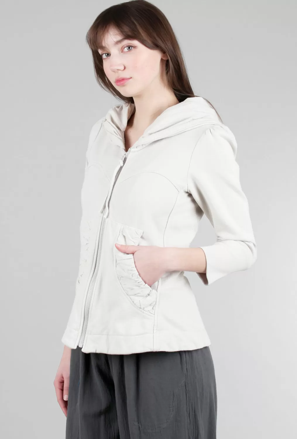 Sale Evie Lou 3/4-Sleeve Cloak Hoodie, Oyster