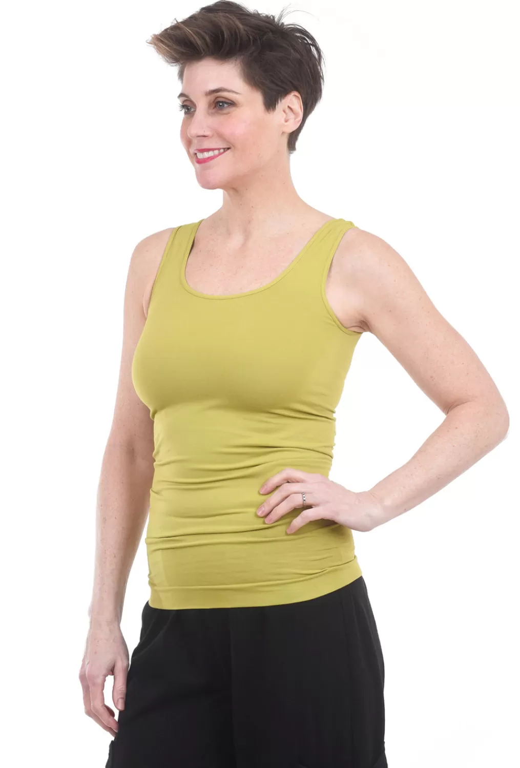 Store Evie Lou Smooth Tank, Chartreuse