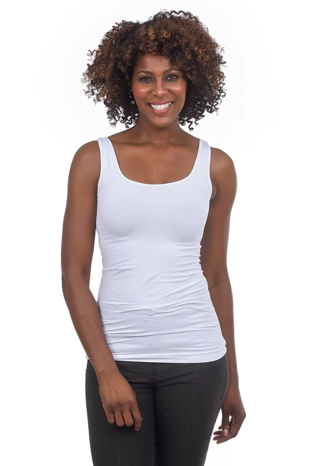 New Evie Lou Smooth Tank, White