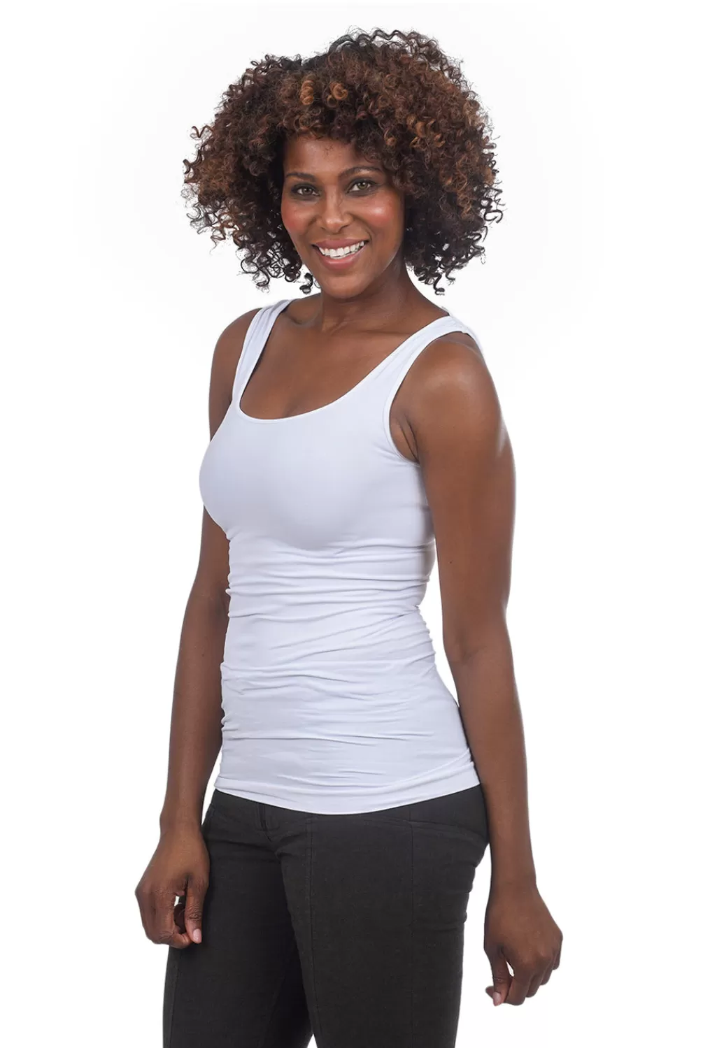 New Evie Lou Smooth Tank, White