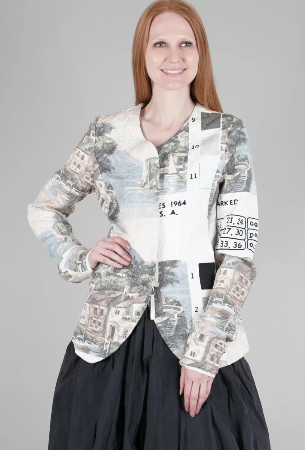 Store Evie Lou Splendid Landscape Jacket, Cream Multi