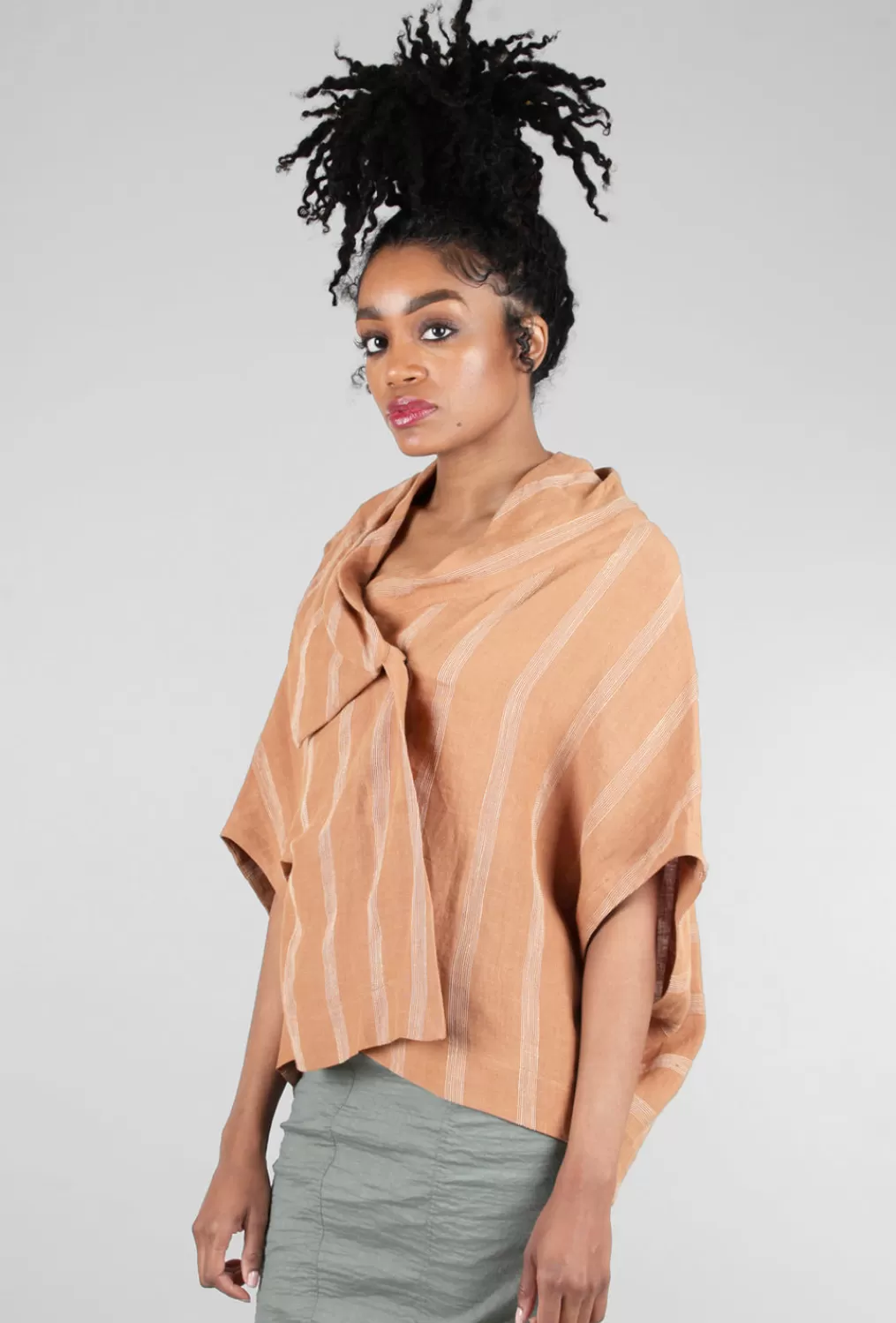 Cheap Evie Lou Stitch Stripe Drape Vest, Terracotta