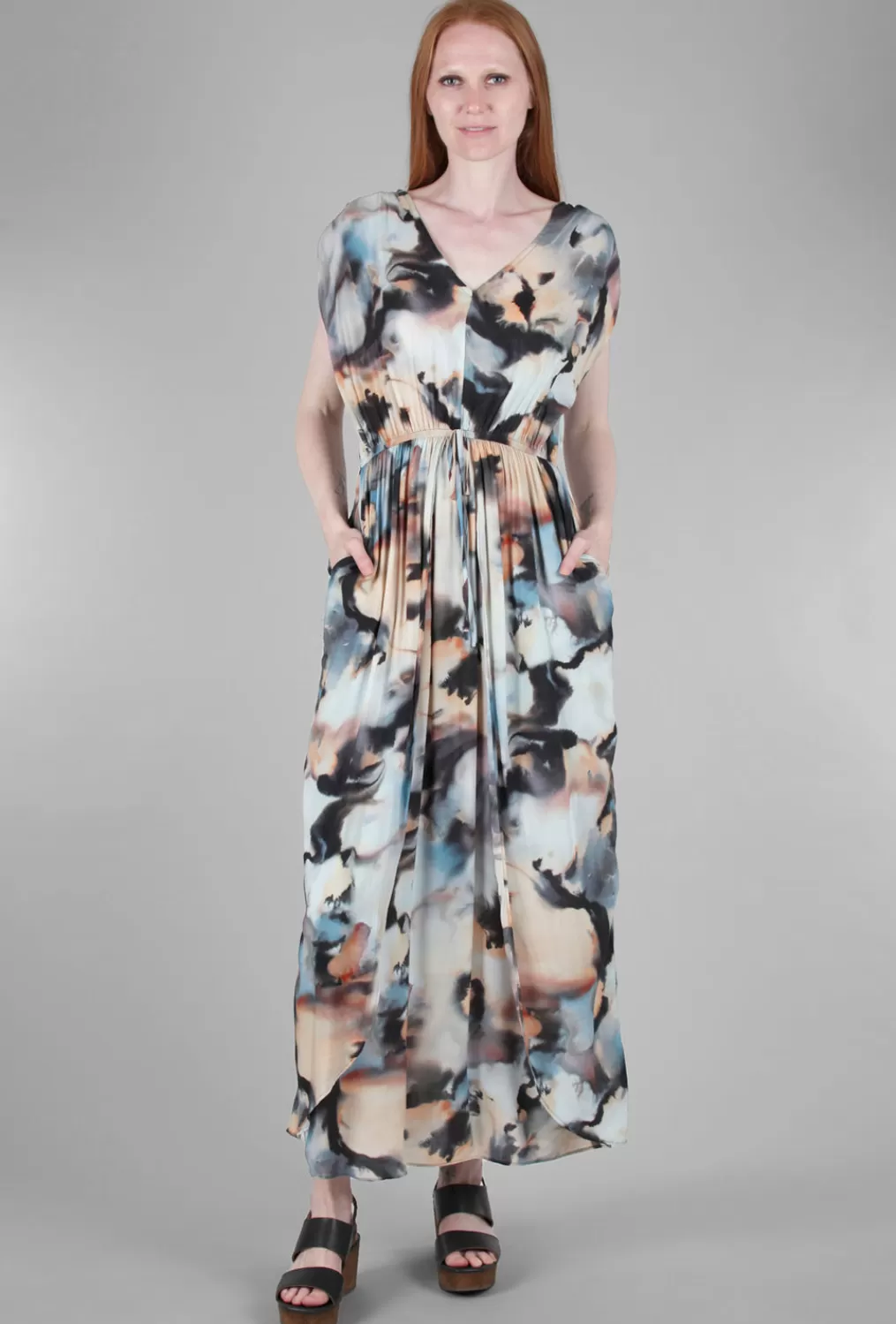 Best Evie Lou Swirl Beach Dress, Peach Multi