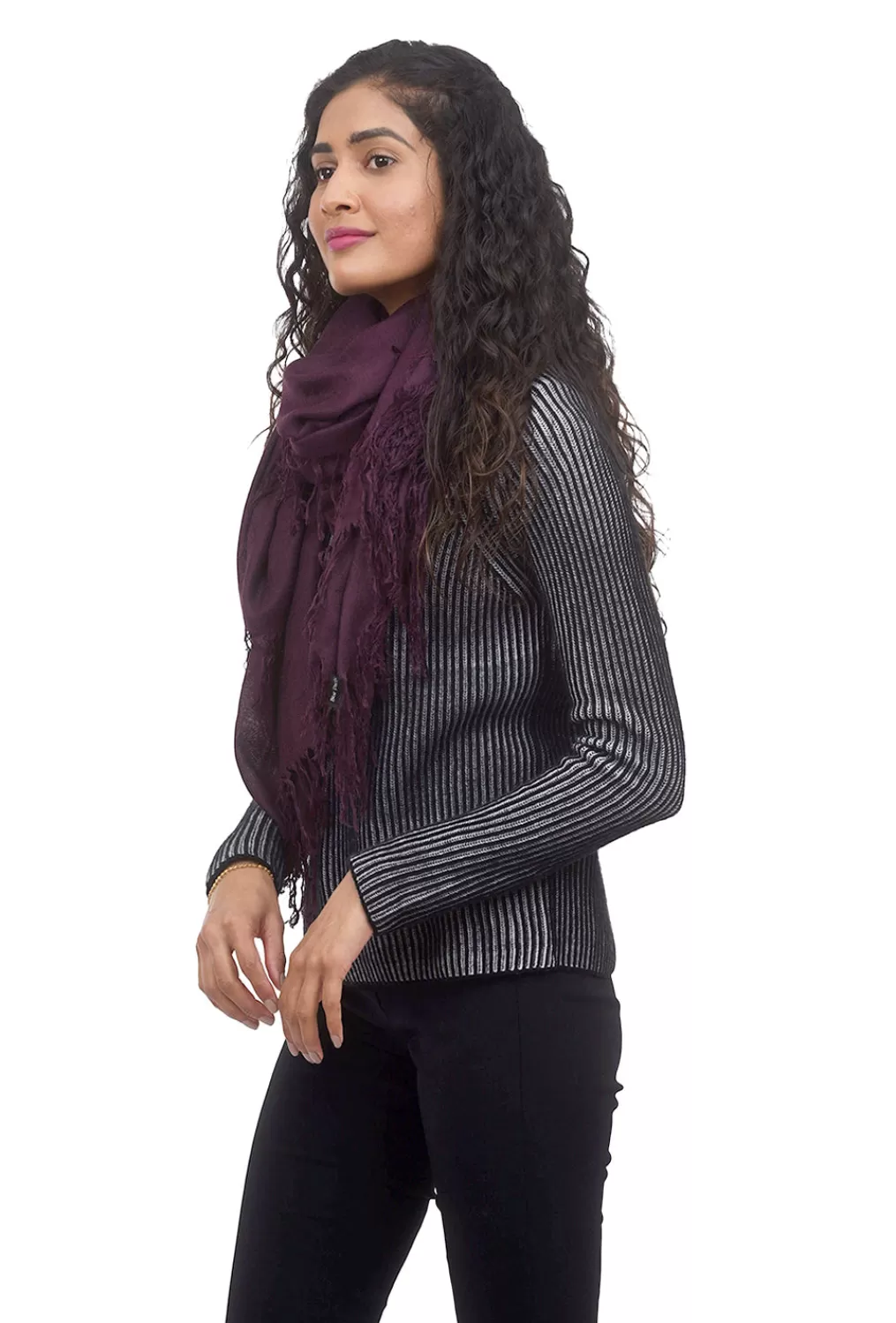 Discount Evie Lou Tissue Solid Scarf, Fig