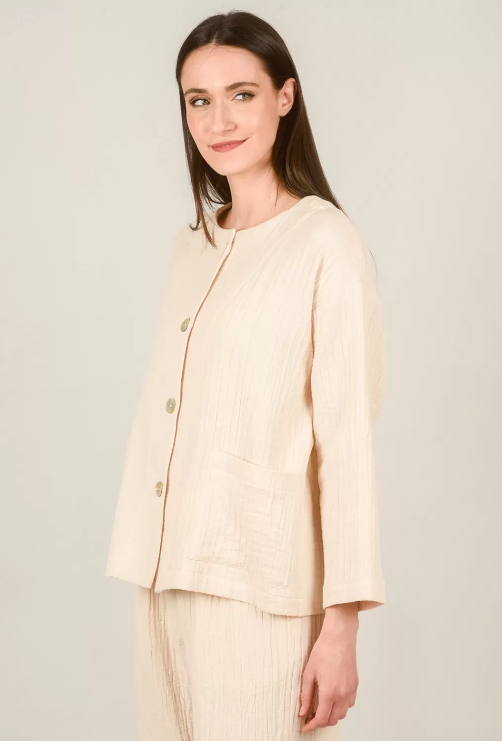 Discount Evie Lou Tonal Texture Jacket, Blush