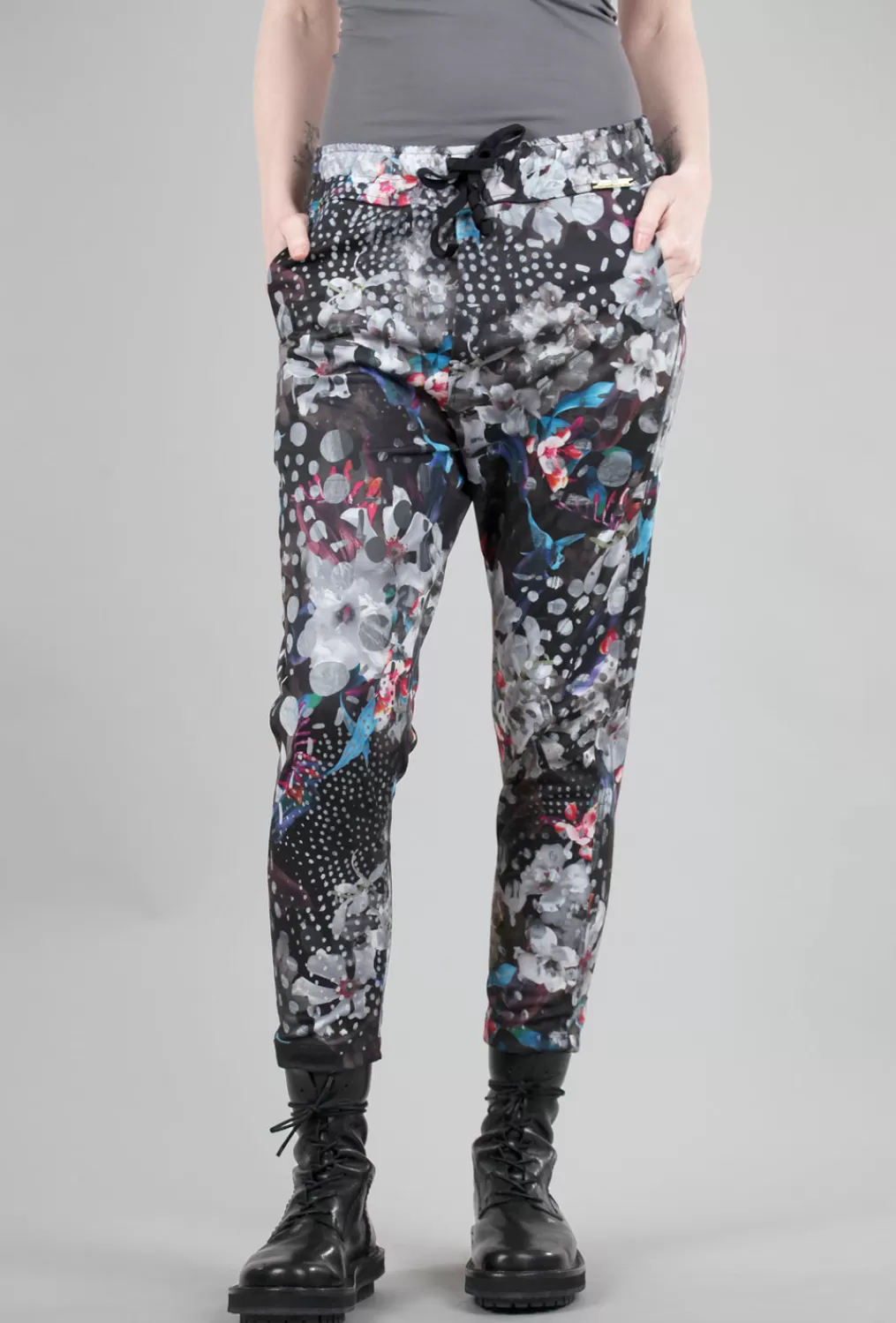 Sale Evie Lou Tulum Floral/Dot Pant, Black