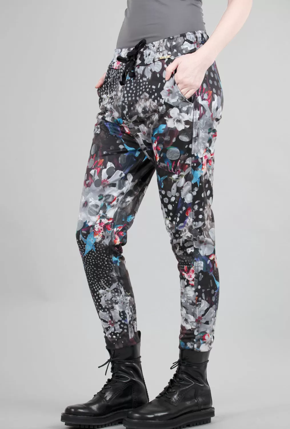 Sale Evie Lou Tulum Floral/Dot Pant, Black