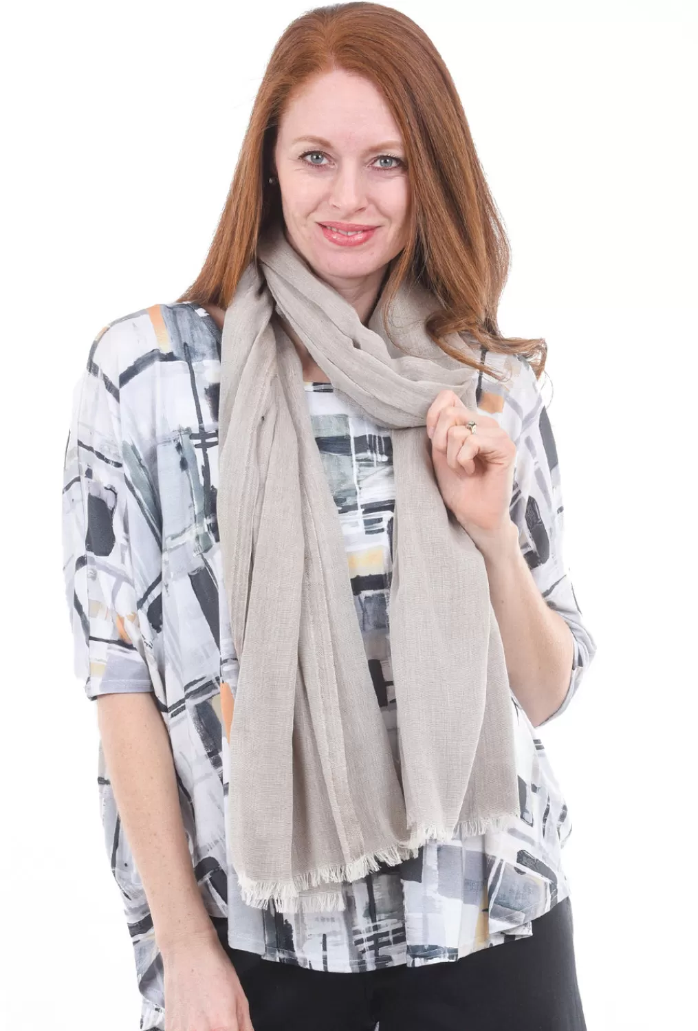 Hot Evie Lou Turkish Cotton Scarf, Taupe