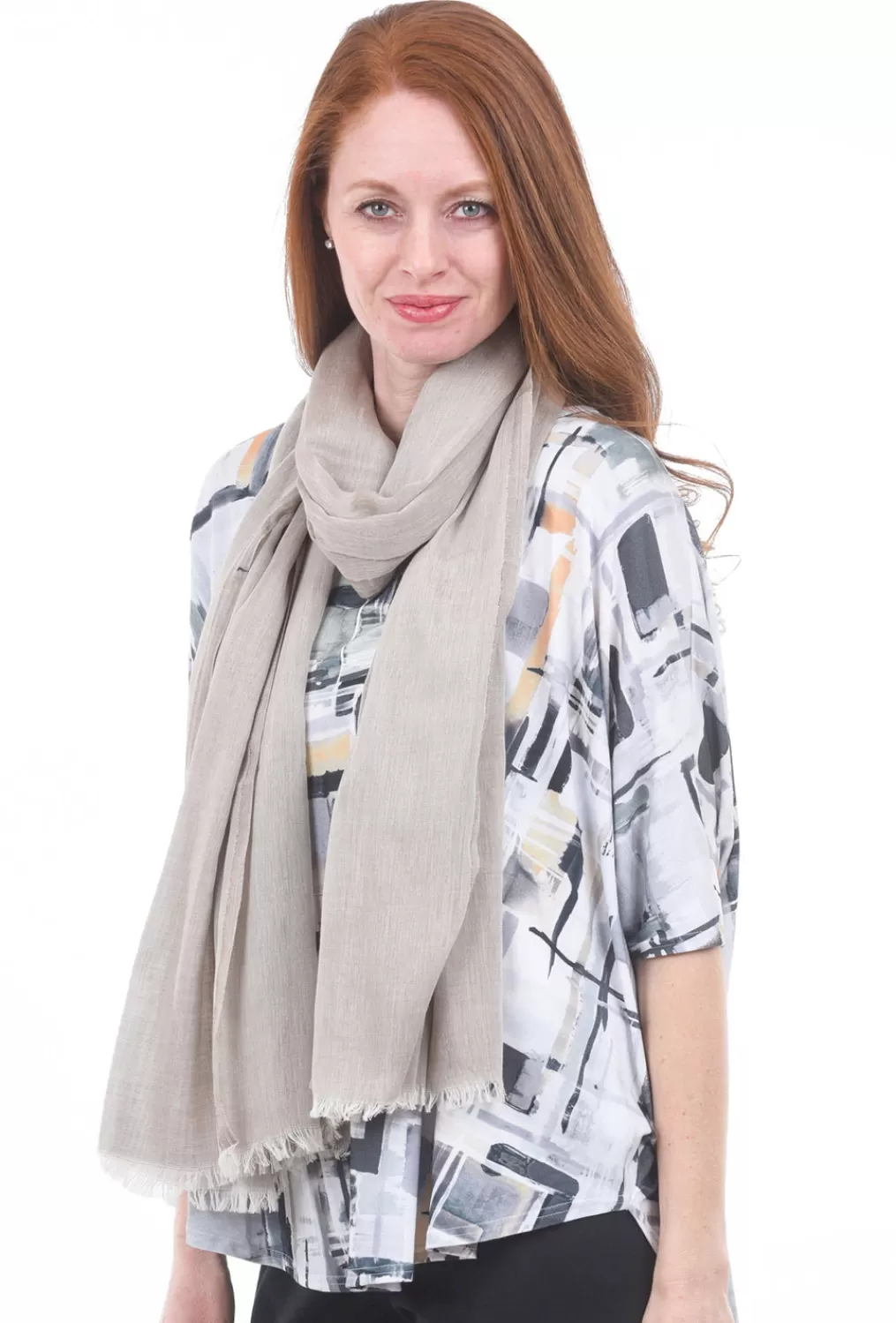 Hot Evie Lou Turkish Cotton Scarf, Taupe