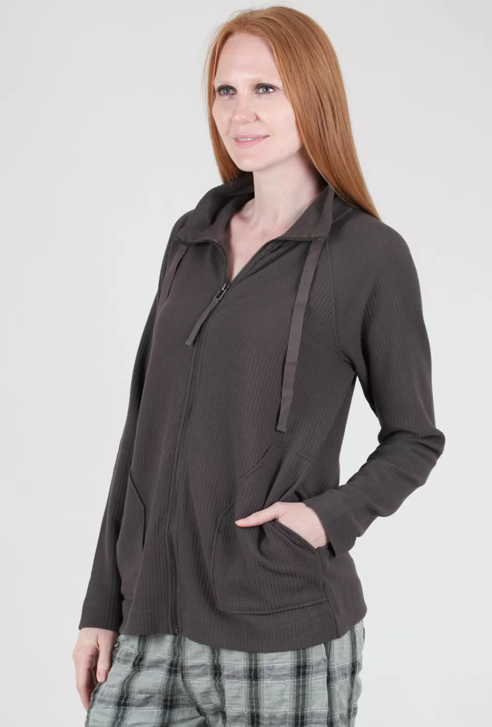 Store Evie Lou Waffle Zip Cardie, Earth